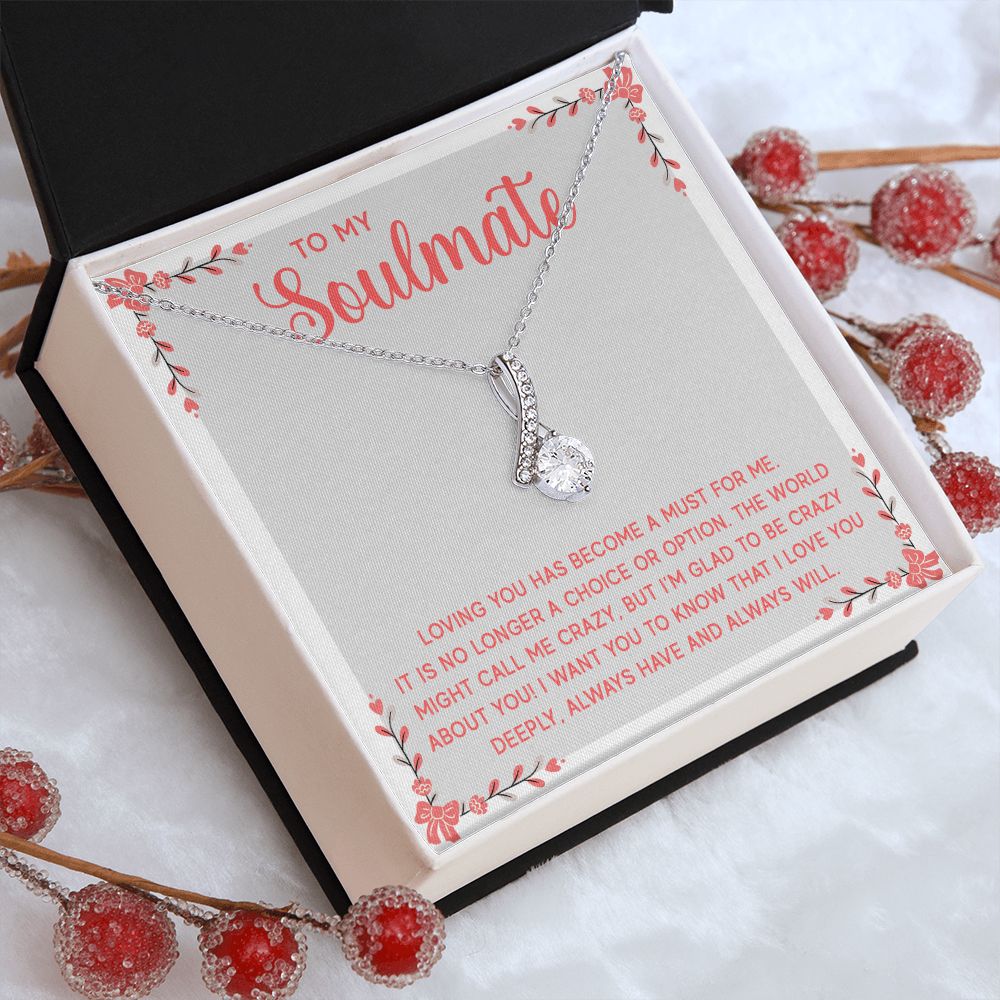 Couples Gifts, Soulmate Necklace Gifts From Husband, Wedding Anniversary Jewelry For Wife From Husband, Wife Birthday From Husband, To My Soulmate Message Card and Gift Box styles On Birthday, Christmas, Anniversary  Allruing Necklace