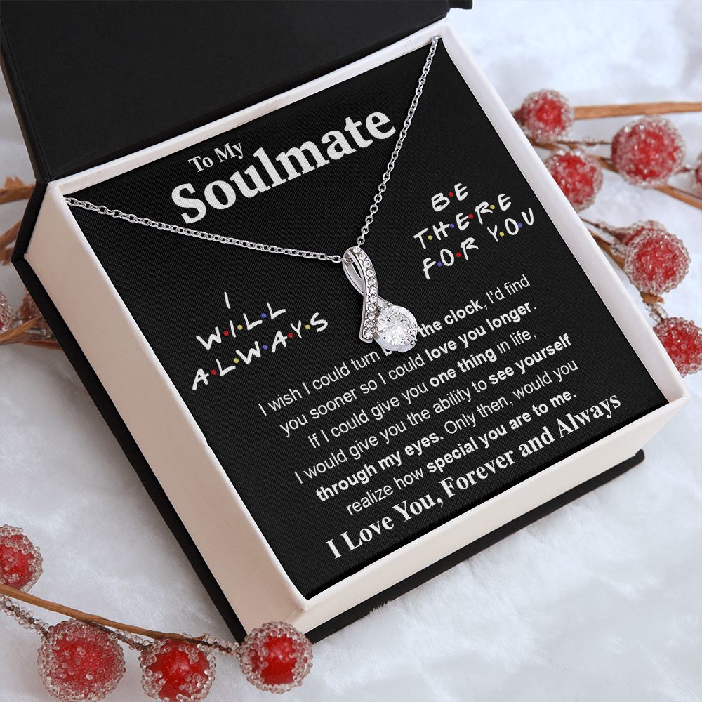 To My Soulmate Necklace To My Future Wife Necklace Gifts, Promise Necklace For Her, Fiance Gifts For Her, Valentine Gifts For Soulmate From Husband With Message Card Box LED, Soulmate Necklace For Women, To My Wife Necklace Allruing Necklace