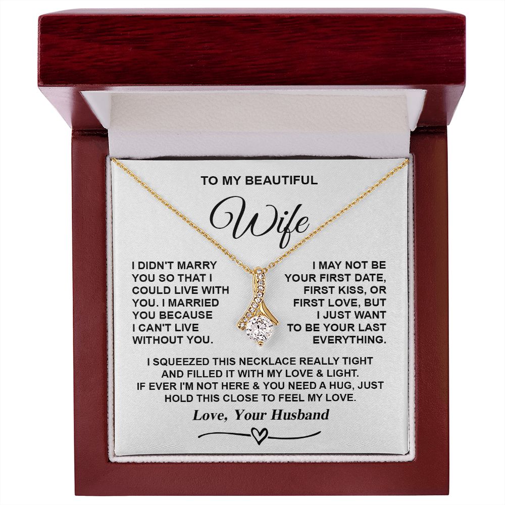 Wife Necklace Gifts from Husband, Gifts for Wife Birthday from Husband, Necklaces for Wife from Husband to My Wife Message Card and Necklace Gift Box Gift Box Styles on Birthday, Christmas, Wedding, Anniversary, Valentine Allruing Necklace