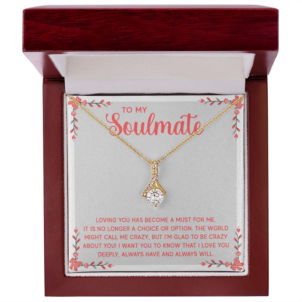 Couples Gifts, Soulmate Necklace Gifts From Husband, Wedding Anniversary Jewelry For Wife From Husband, Wife Birthday From Husband, To My Soulmate Message Card and Gift Box styles On Birthday, Christmas, Anniversary  Allruing Necklace
