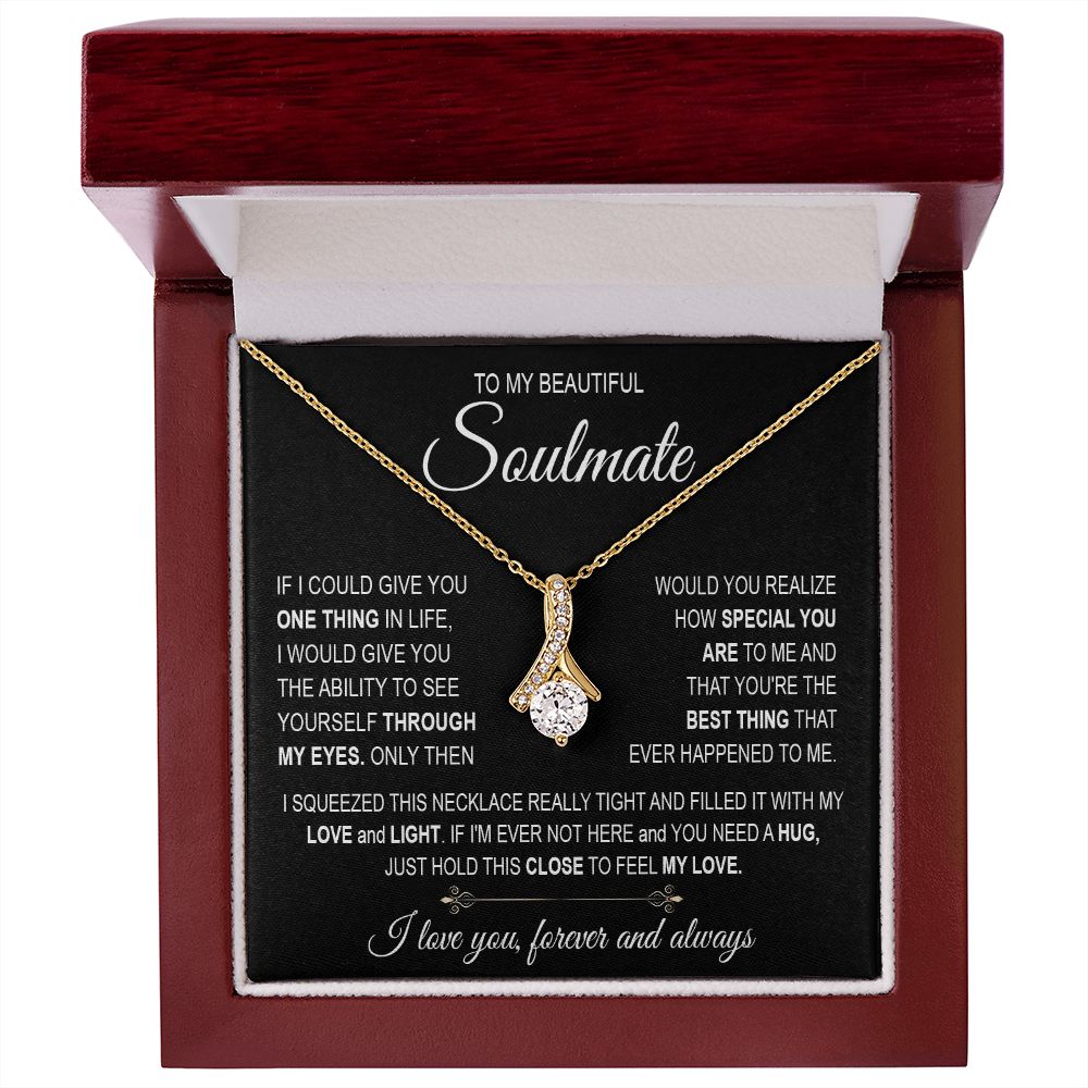 To My Soulmate Necklace for Women, Necklaces For Wife from Husband, Soulmate Necklace to My Future Wife Necklace, Necklace For Girlfriend with Message Card and Necklace Gift Box Gift Box Styles on Birthday, Christmas, Wedding, Anniversary Allruing Necklac
