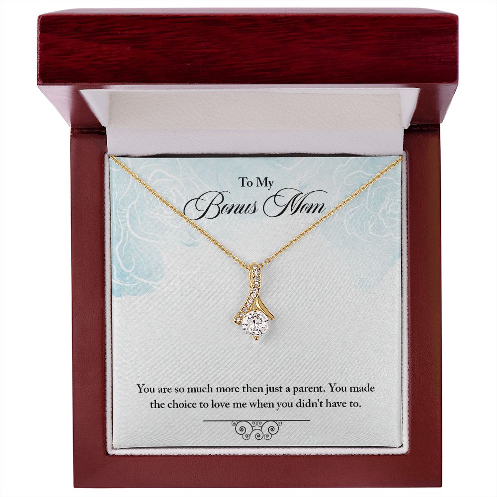 My Bonus Mom Necklace, Dear Mom, Mother's Day Necklace, Gift for Mom from Daughter, Son, Amazing Mom, Perfect Mother Mother's Day Gift, Love Knot Necklace Message Card and Gift Box Styles on Birthday, Christmas, Anniversary  Allruing Necklace