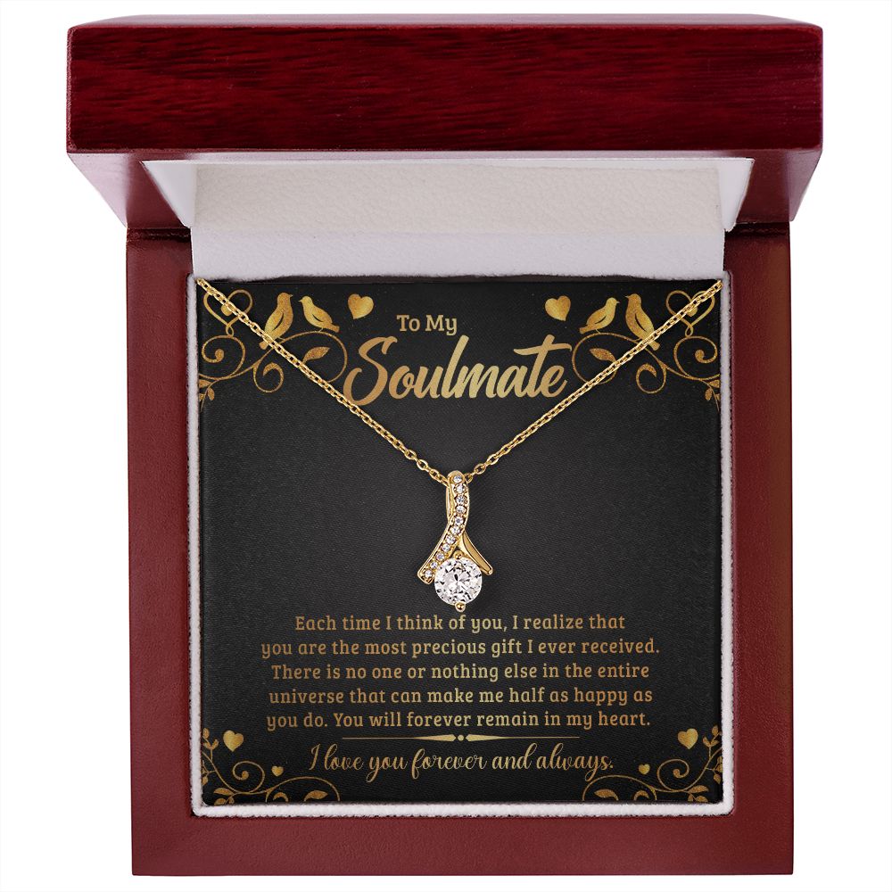 Couples Gifts, My Soulmate Necklace Gifts From Husband, Wedding Anniversary Jewelry For Wife From Husband, Wife Birthday From Husband, To My Soulmate Message Card and Gift Box styles On Birthday, Christmas, Anniversary  Allruing Necklace