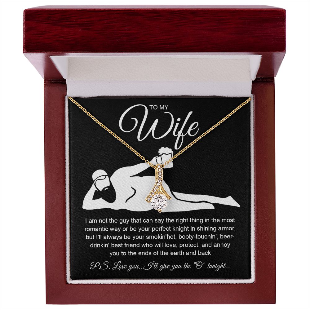 To My Wife Necklace For Women, Funny Gifts For Girlfriend,Valentine Christmas Presents For Girlfriend, Best Birthday Meaningful Gift Ideas For Wife, Women Romantic Jewelry For Her Anniversary Message Card and Gift Box Styles Allruing Necklace
