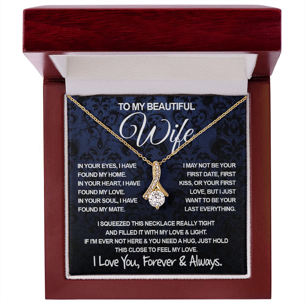 To My Beautiful Wife Necklace, Soulmate Jewelry For Women, Wife Necklace From Husband, Soulmate Anniversary Gifts Necklace For Wife, Soulmate Gifts For Her, To My Future Wife Necklace Soulmate Allruing Necklace