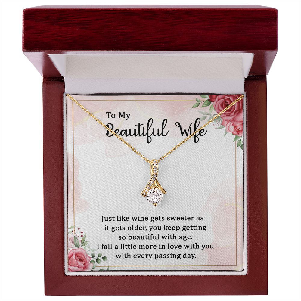 To My Wife Necklace Romantic Gifts For Her Unique Necklaces For Wife From Husband Cute Valentines Day Anniversary Birthday For Wife, Meaningful Necklace Message Card and Gift Box Styles on Birthday, Christmas, Anniversary Allruing Necklace