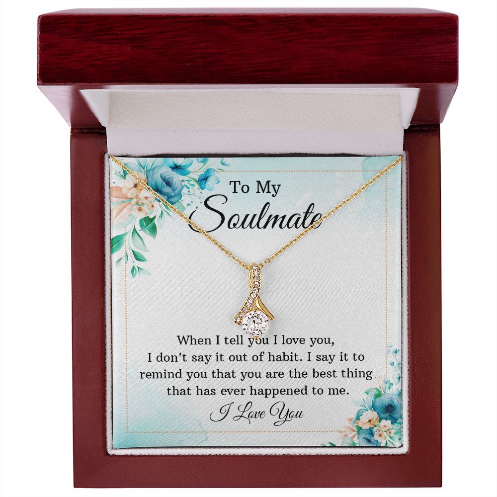 To My Soulmate, To My Wife Necklace, Wife Necklace, Wife Gift, WIfe Gift From Husband, Happy Anniversary, Meaningful Necklace Message Card and Gift Box Styles on Birthday, Christmas, Anniversary Allruing Necklace