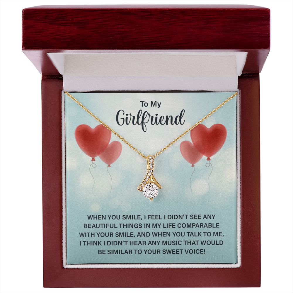 Love Knot Necklace To My Girlfriend Gifts From Boyfriend, Girlfriend Jewelry, Girlfriend Birthday Anniversary For Girlfriend Gift, Necklace Message Card and Gift Box Styles on Birthday, Christmas, Anniversary Allruing Necklace