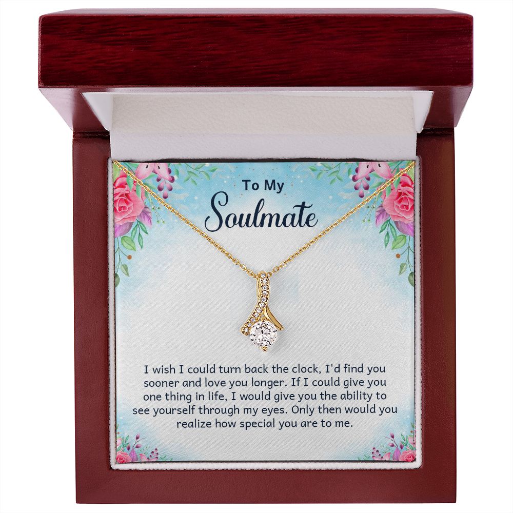 Couples Gifts Necklace To My Soulmate Necklace Gifts For My Wife, Love Knot Meaningful Necklace Message Card and Gift Box Styles on Birthday, Christmas, Anniversary Allruing Necklace