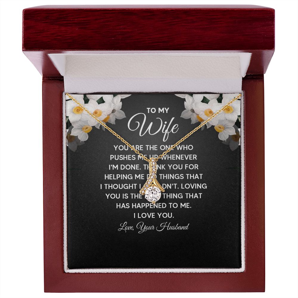 Wife Necklace Gifts From Husband, Wedding Anniversary Jewelry For Wife From Husband, Wife Birthday From Husband  Message Card and Gift Box styles On Birthday, Christmas, Anniversary Allruing Necklace