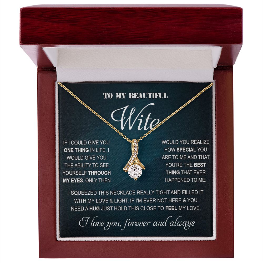 Personalized Valentine Gift For Wife, To My Wife Necklace For Women, Soulmate Necklace, To My Wife Necklace From Husband, Necklace Custom Name Message Card and Gift Box Styles on Birthday, Christmas, Wedding, Anniversary Allruing Necklace