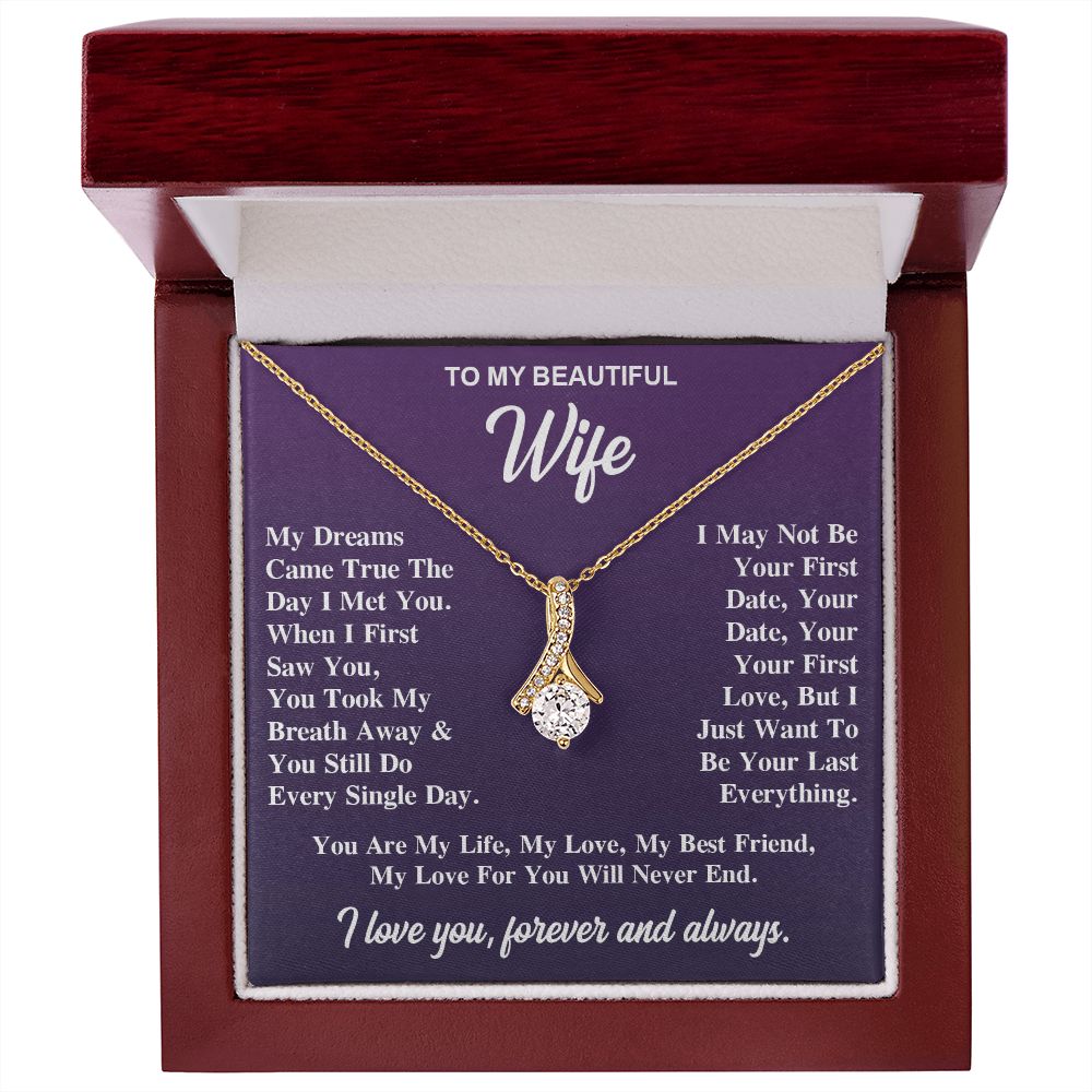 To My Wife Necklace Gift for Her, Soulmate Jewelry, Necklaces for Wife from Husband, Valentine To My Wife Necklace, Soulmate Gifts, Necklace Message Card and Gift Box Styles on Birthday, Wedding, Anniversary, Valentine Allruing Necklace