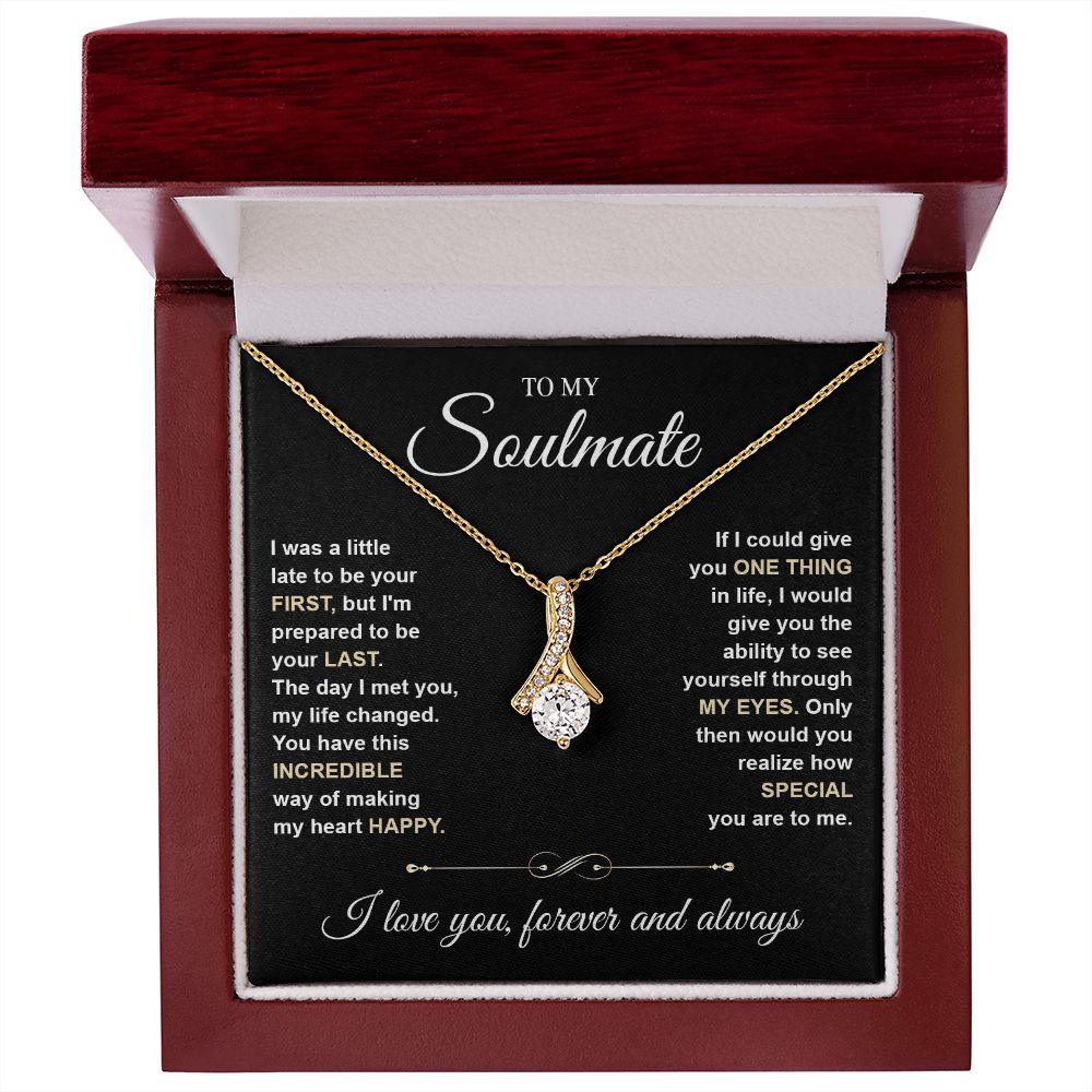 To My Soulmate Necklace for Women, Necklaces For Wife from Husband, Soulmate Jewelry to My Future Wife Necklace and Necklace For Girlfriend with Message Card and Necklace Gift Box Gift Box Styles on Birthday, Christmas, Wedding, Anniversary Allruing Neckl
