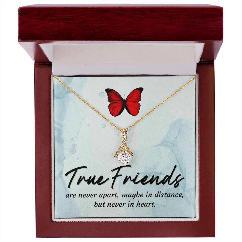 To My True Girlfriend Necklace, Brother to Sister, Birthday For Sister from Brother, Love Knot Meaningful Necklace Message Card and Gift Box Styles on Birthday, Christmas, Anniversary Allruing Necklace