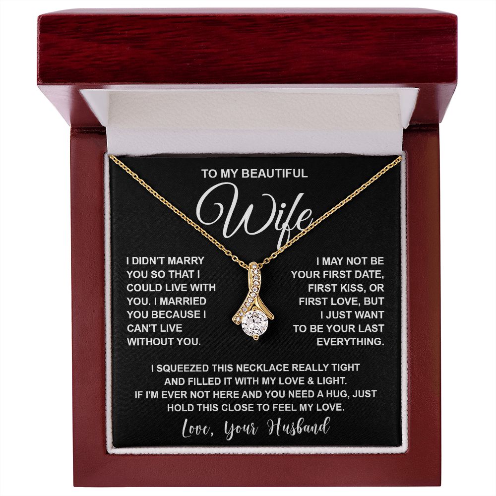 Wife Necklace Gifts From Husband, For Wife From Husband, Wife Birthday Gifts From Husband, Necklaces For Wife From Husband To My Wife Necklace Message Card and Necklace Gift Box Gift Box Styles on Birthday, Wedding, Anniversary, Valentine Allruing Necklac