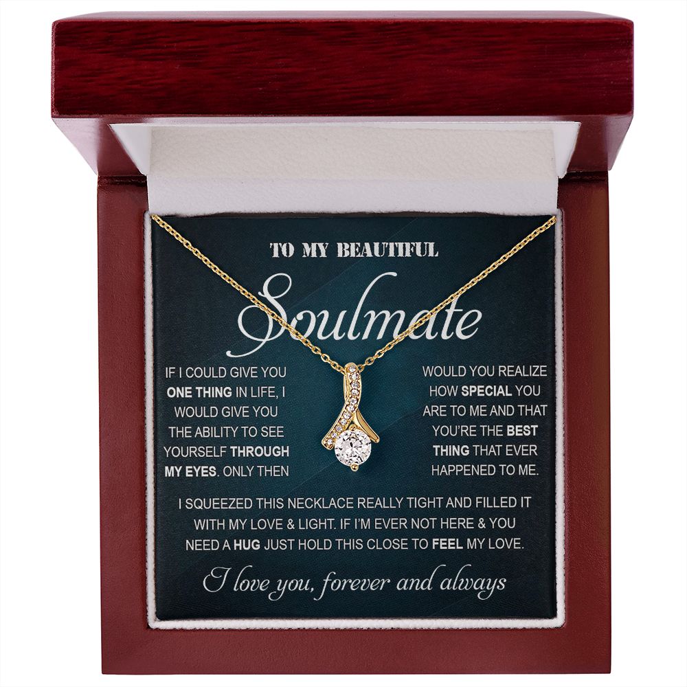 Personalized Valentine Gift For Wife, To My Soulmate Necklace For Women, Soulmate Necklace, To My Wife Necklace From Husband, Necklace Custom Name Message Card and Gift Box Styles on Birthday, Christmas, Wedding, Anniversary Allruing Necklace