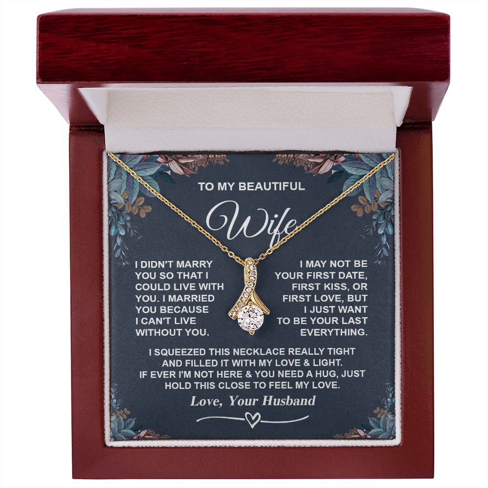 Wife Necklace Gifts from Husband, Gifts for Wife Anniversary from Husband, Necklaces for Wife from Husband to My Wife Message Card and Necklace Gift Box Gift Box Styles on Birthday, Wedding, Anniversary, Valentine Allruing Necklace
