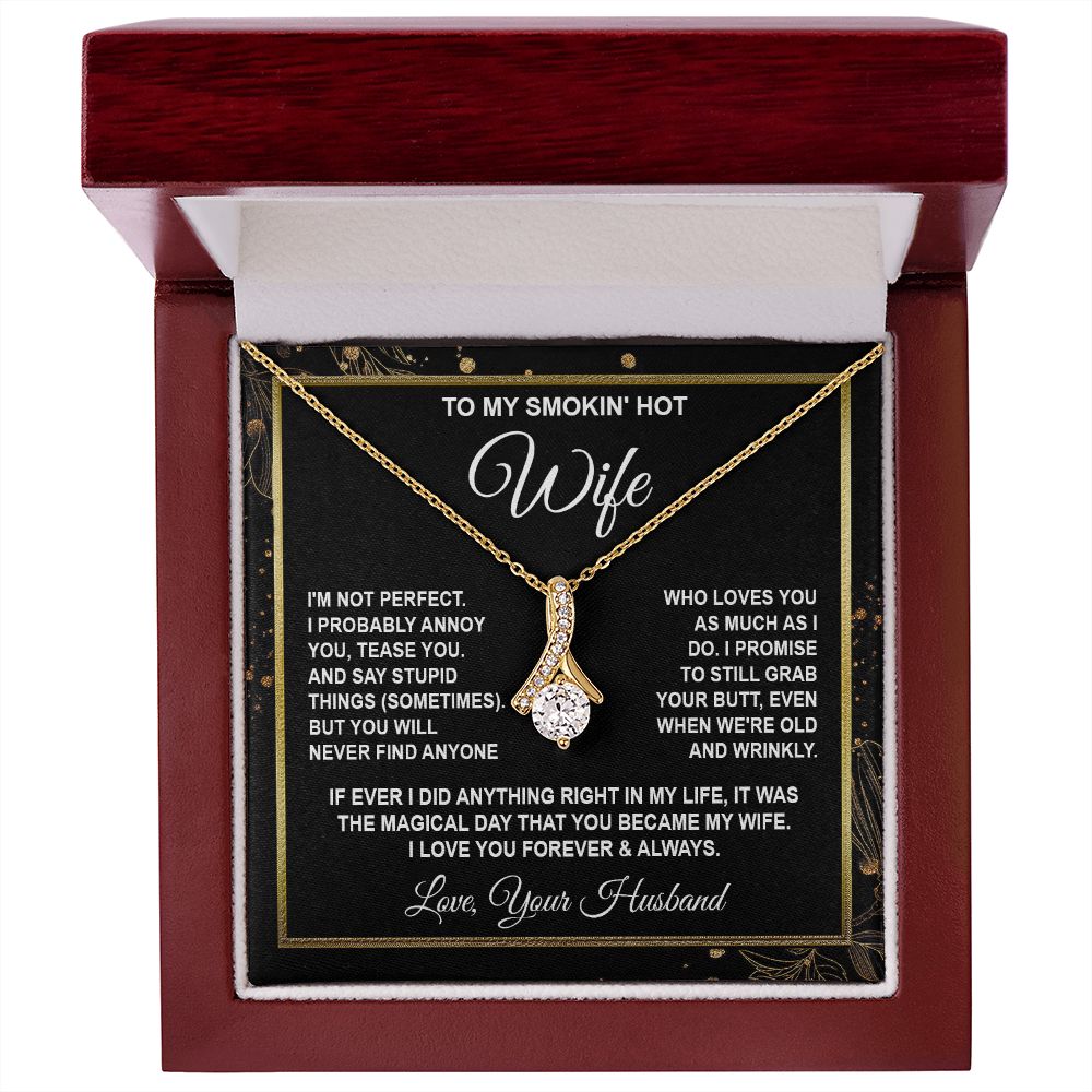 Wife Necklace Gifts from Husband, Anniversary Gifts for Wife from Husband, Wife Valentine Gift from Husband, To My Wife Necklace Message Card and Necklace Gifts Box Gift Box Styles on Birthday, Wedding, Anniversary, Valentine Allruing Necklace
