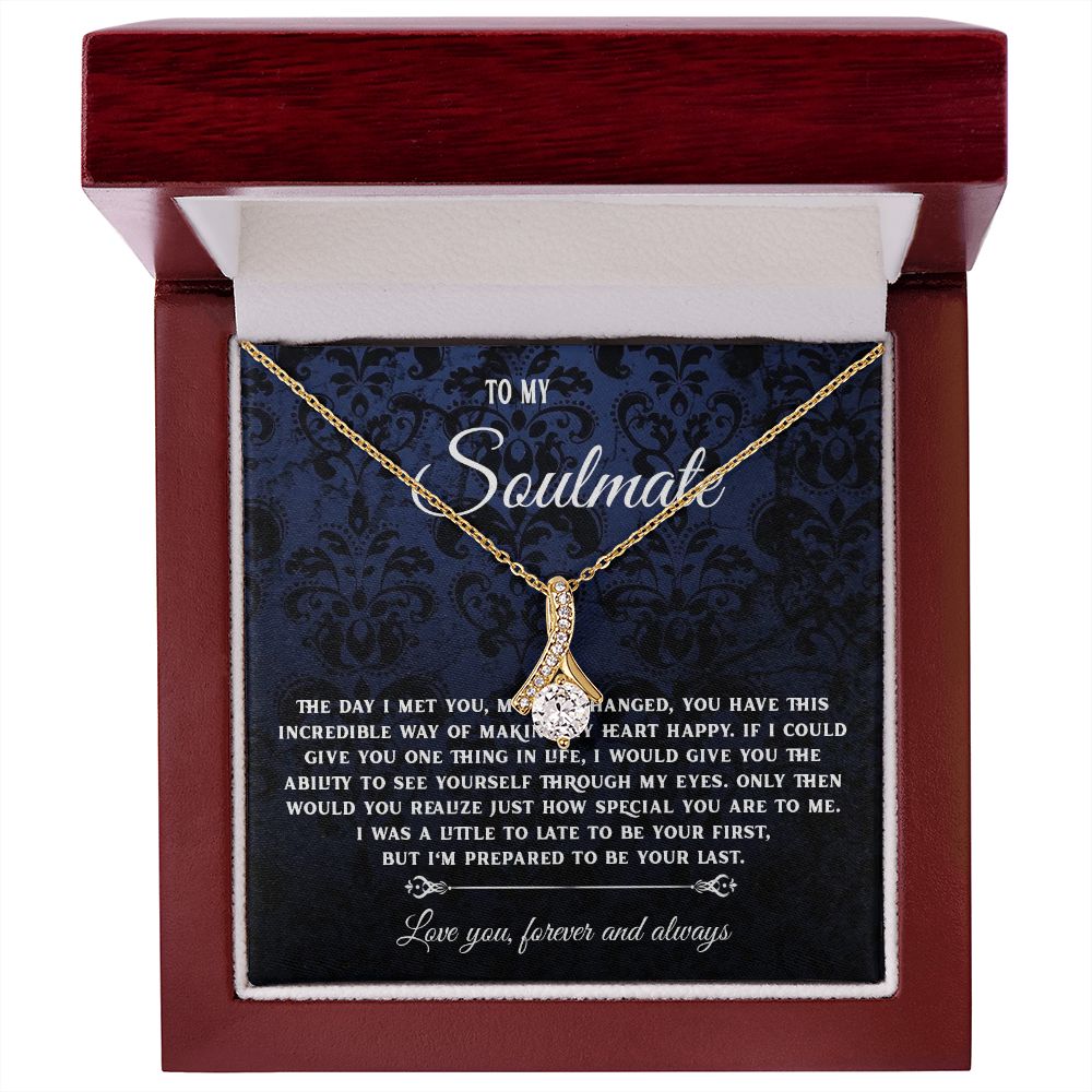 To My Soulmate Necklace Gift, Necklaces For Wife from Husband, Soulmate Necklace to My Beautiful Wife, Necklace For Soulmate with Message Card and Necklace Gift Box Gift Box Styles on Birthday, Christmas, Wedding, Anniversary, Valentine Allruing Necklace