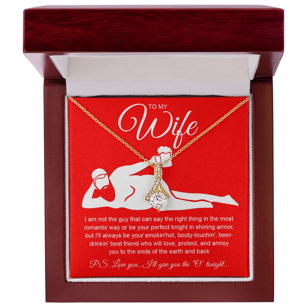 To My Wife Necklace For Women, Funny Gifts For Girlfriend,Valentine Presents For Girlfriend, Best Birthday Meaningful Gift Ideas For Wife, Women Romantic Jewelry For Her Anniversary Message Card and Gift Box Styles  Allruing Necklace