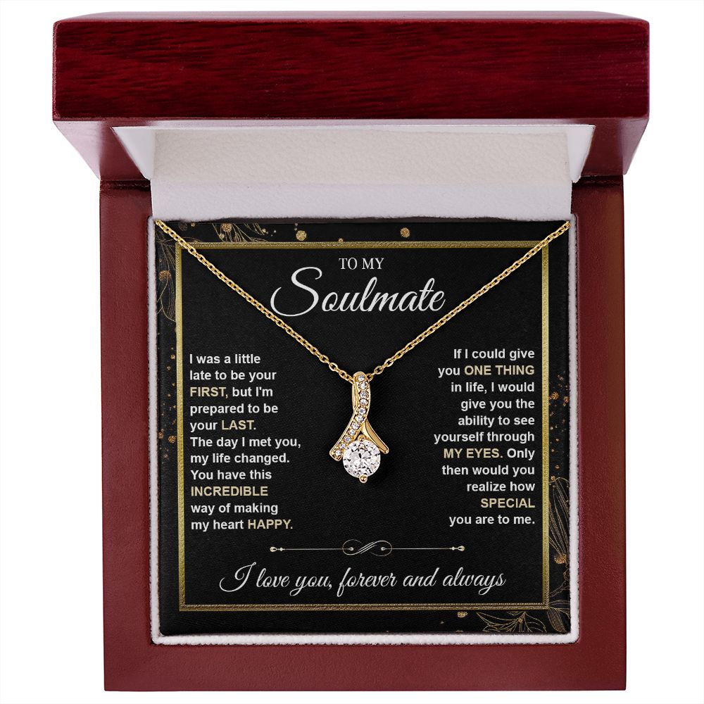 To My Soulmate Necklace gift Women, Necklaces For Wife from Husband, Soulmate Jewelry to My Future Wife Necklace and Necklace For Girlfriend with Message Card and Necklace Gift Box Gift Box Styles on Birthday, Christmas, Wedding, Anniversary Allruing Neck