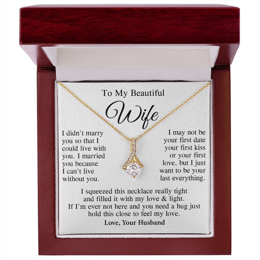 Wife Necklace Gift From Husband, Wedding Anniversary Romantic Gifts for Wife from Husband, Wife Birthday Gifts Message Card and Necklace Gifts Box Gift Box Styles on Birthday, Wedding, Anniversary, Valentine Allruing Necklace