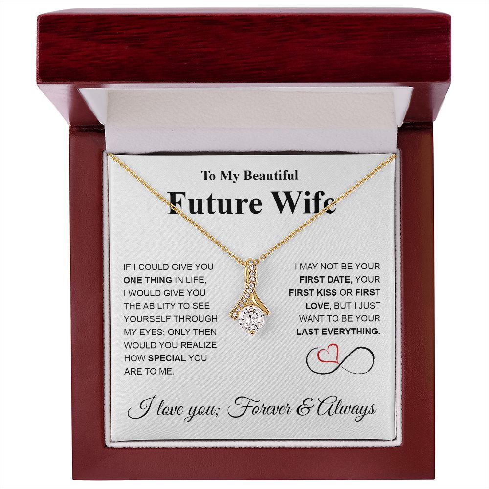 Future Wife Necklace My Last Everything, Promise Necklace For Her, Fiance Gifts For Her, Valentine Gifts For Future Wife With Message Card Box LED, Soulmate Necklace For Women, To My Wife Necklace copy Allruing Necklace