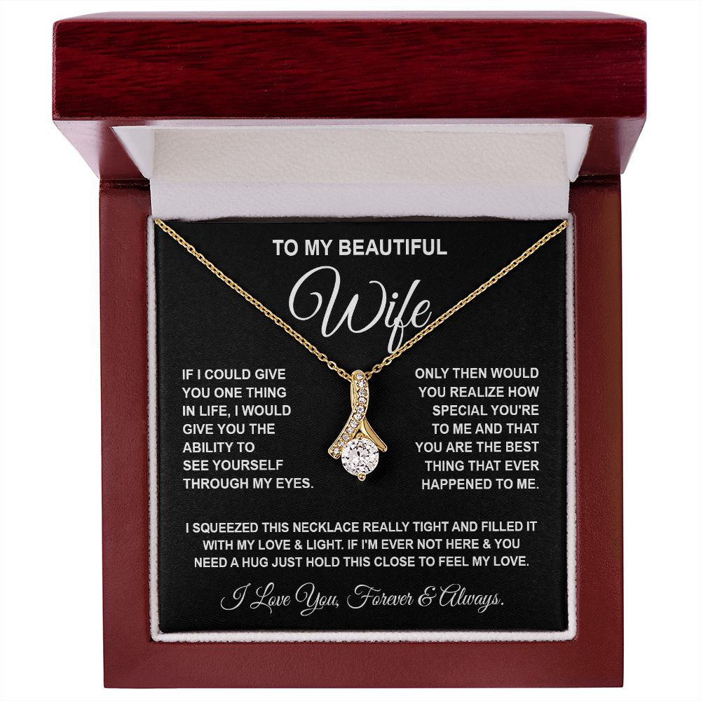 Soulmate Necklace Gifts From Husband, For Wife From Husband, Wife Gifts From Husband, Necklaces For Wife From Husband To My Wife Necklace Message Card and Necklace Gift Box Gift Box Styles on Birthday, Wedding, Anniversary, Valentine Allruing Necklace