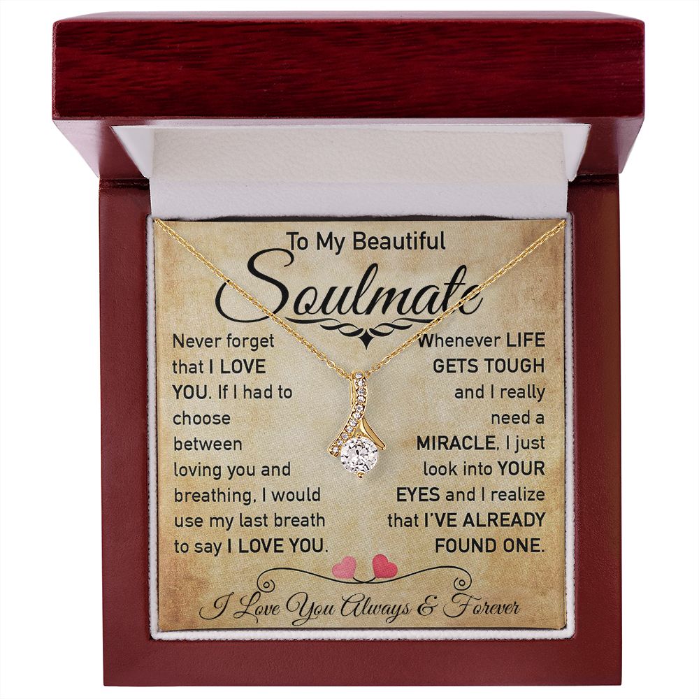 My Beautiful Soulmate Necklace Future Wife Gifts, Promise Necklace For Her, Fiance Gifts For Her, Valentine Gifts For Soulmate From Husband With Message Card Box LED, Soulmate Necklace For Women, To My Wife Necklace Allruing Necklace