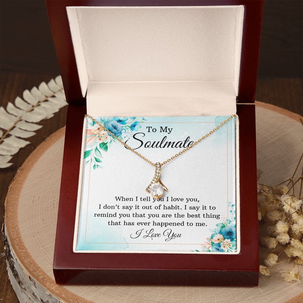 To My Soulmate, To My Wife Necklace, Wife Necklace, Wife Gift, WIfe Gift From Husband, Happy Anniversary, Meaningful Necklace Message Card and Gift Box Styles on Birthday, Christmas, Anniversary Allruing Necklace