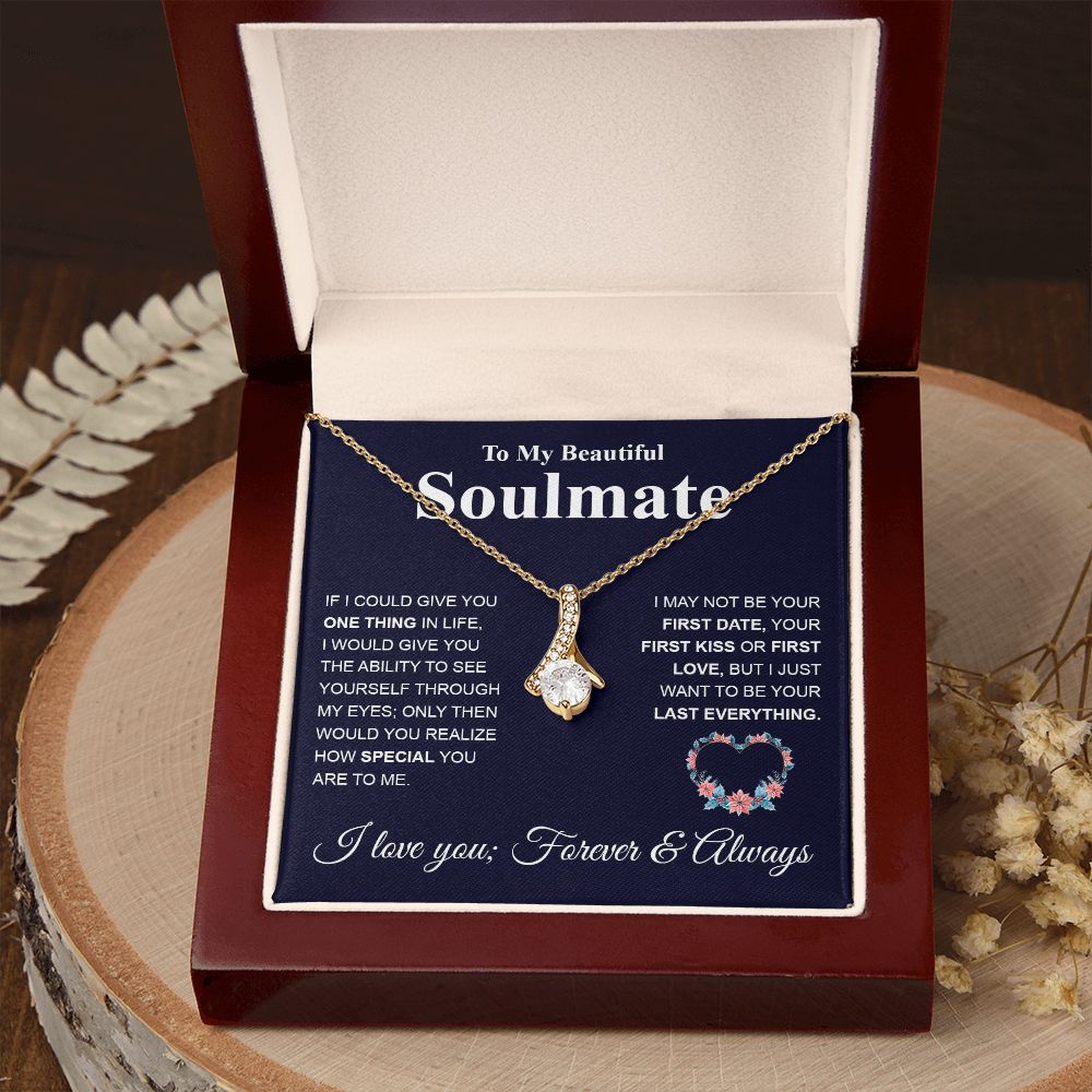 To My Future Wife Necklace My Last Everything, Promise Necklace For Her, Fiance Gifts For Her, Birthday Gifts For Future Wife With Message Card Box LED, Soulmate Necklace For Women, To My Wife Necklace Allruing Necklace