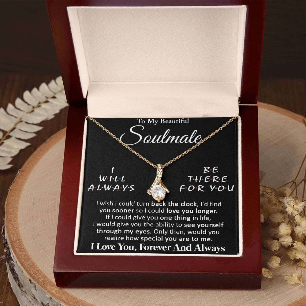 Couples Gifts, To My Beautiful Soulmate Necklace Gifts From Husband, Wedding Anniversary For Wife From Husband, To My Beautiful Wife, Necklace Custom Name Message Card and Gift Box Styles on Birthday, Christmas, Wedding, Anniversary Allruing Necklace