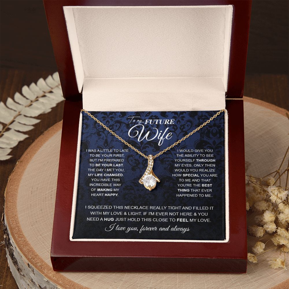 to My Future Wife Necklace Future Wife Gifts, Promise Necklace For Her, Fiance Gifts For Her, Wedding Anniversary Gifts For Future Wife With Message Card Box LED, Soulmate Necklace For Women, To My Wife Necklace Allruing Necklace