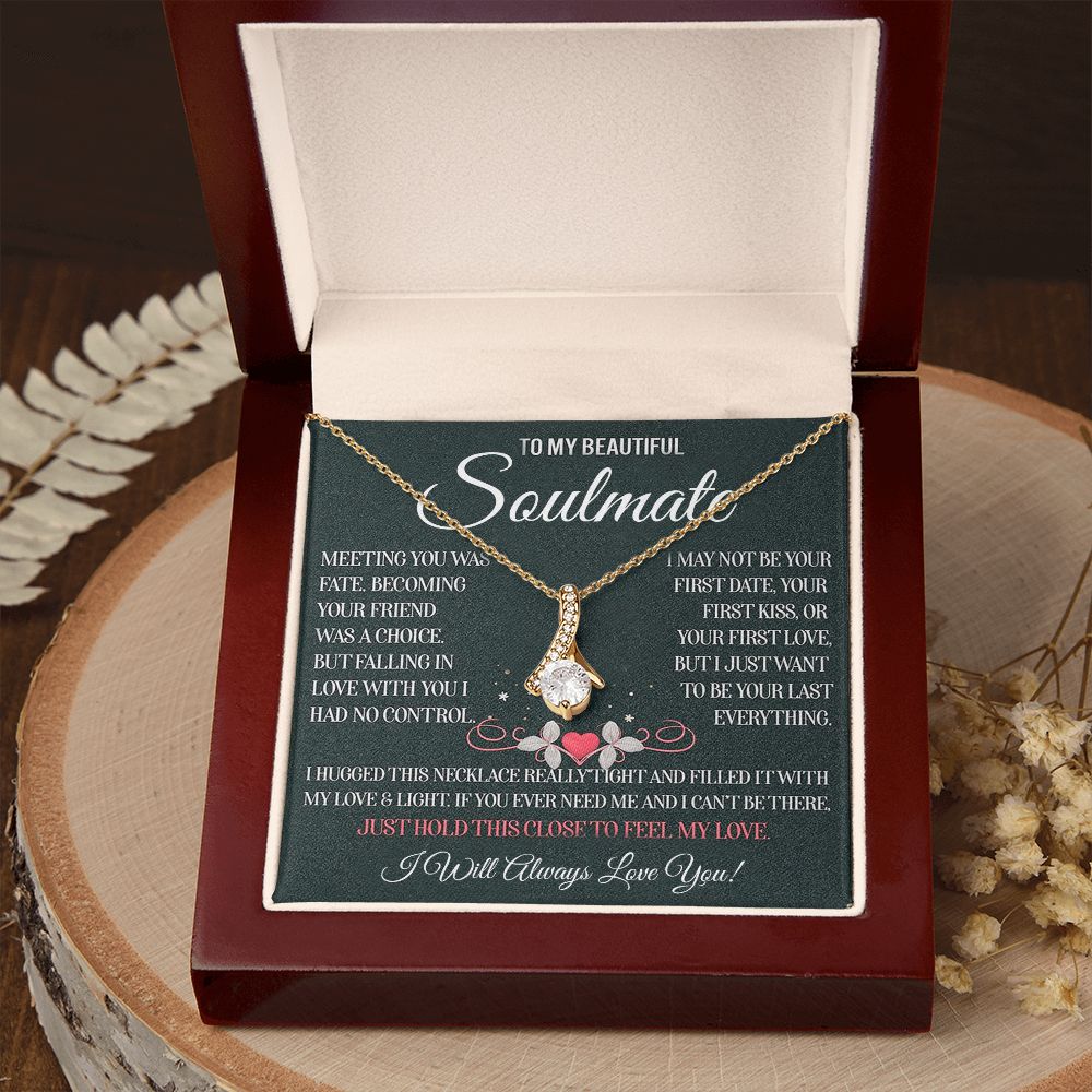 My Beautiful Soulmate Necklace Future Wife Gifts, Promise Necklace For Her, Fiance Gifts For Her, Valentine Gifts For Soulmate With Message Card Box LED, Soulmate Necklace For Women, To My Wife Necklace Allruing Necklace