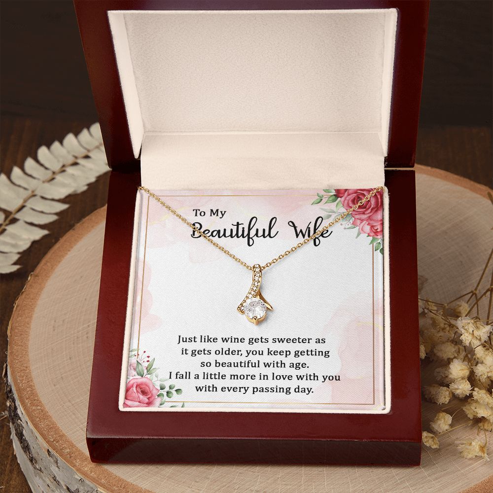 To My Wife Necklace Romantic Gifts For Her Unique Necklaces For Wife From Husband Cute Valentines Day Anniversary Birthday For Wife, Meaningful Necklace Message Card and Gift Box Styles on Birthday, Christmas, Anniversary Allruing Necklace