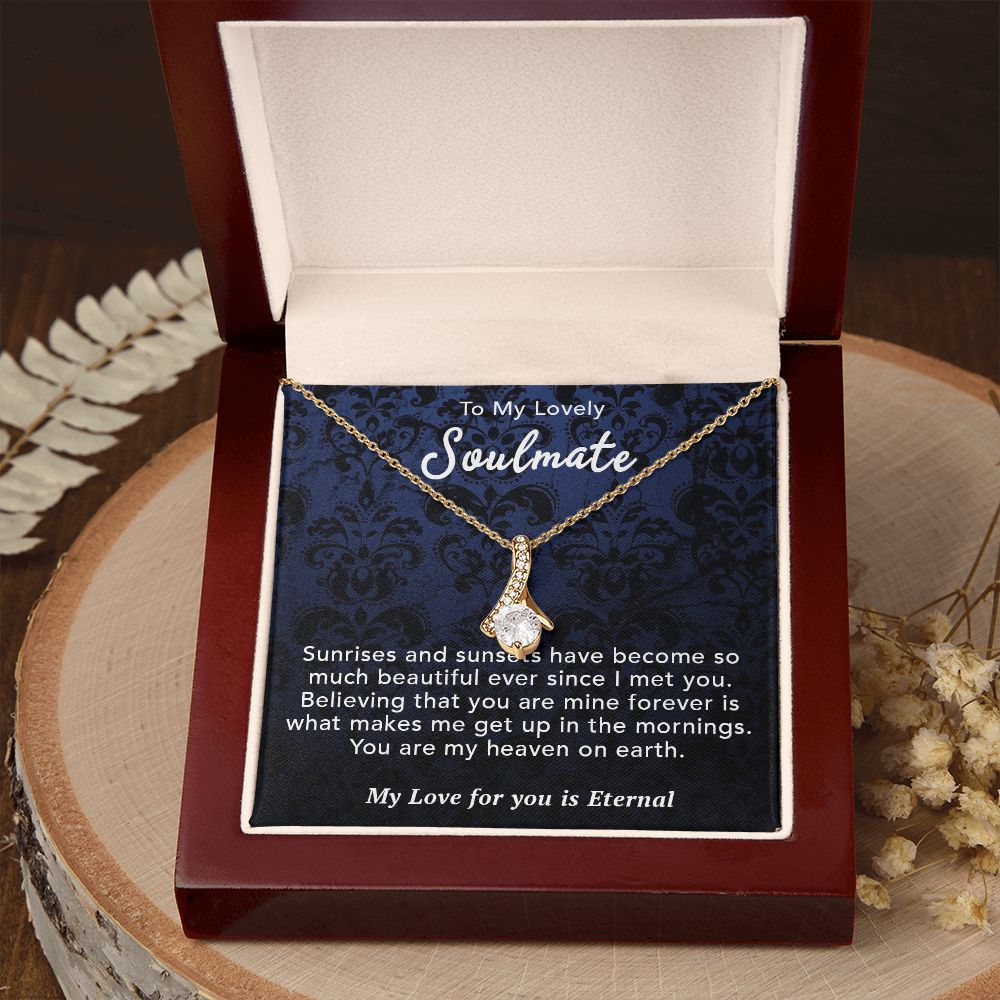 To My Lovely Wife Necklace Gift From Husband To My Badass Wife Pendant Wedding Jewelry with Message Card and Gift Box. Gift for Wife. Necklace Gift Set for Wife Necklace Gifts Box Gift Box Styles Allruing Necklace