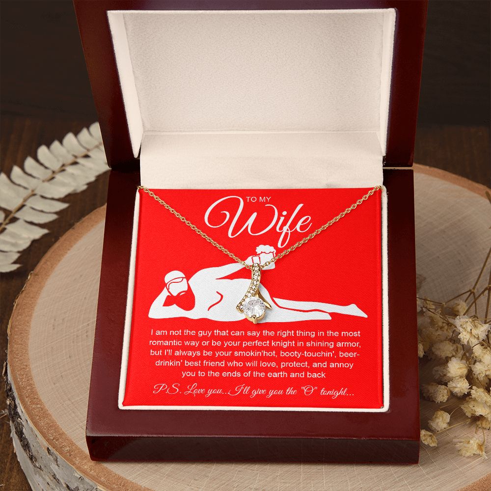 To My Wife Necklace For Women, Funny Gifts For Girlfriend,Valentine Presents For Girlfriend, Best Birthday Meaningful Gift Ideas For Wife, Women Romantic Jewelry For Her Anniversary Message Card and Gift Box Styles  Allruing Necklace
