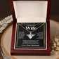 Wife Necklace Gift From Husband To My Badass Wife Valentines Days Anniversary Jewelry with Message Card and Gift Box. Gift for Wife. Necklace Gift Set for Wife Message Card and Necklace Allruing Necklace