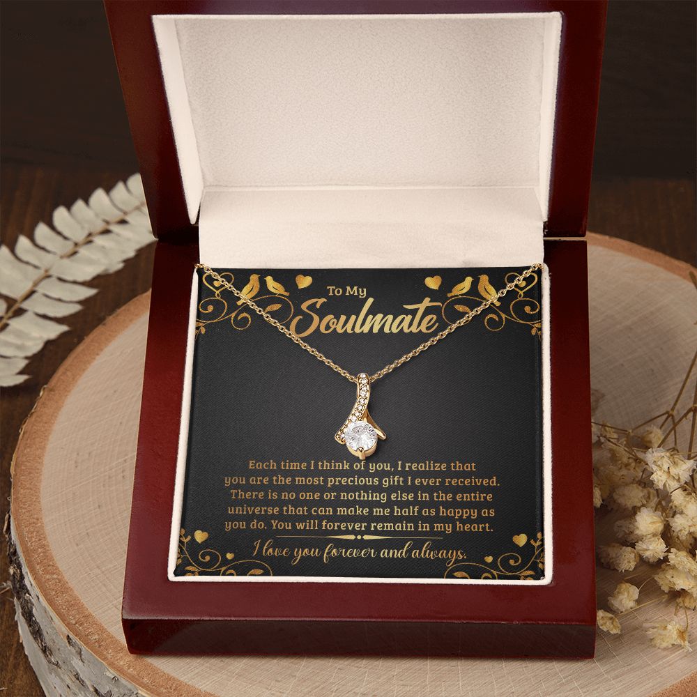 Couples Gifts, My Soulmate Necklace Gifts From Husband, Wedding Anniversary Jewelry For Wife From Husband, Wife Birthday From Husband, To My Soulmate Message Card and Gift Box styles On Birthday, Christmas, Anniversary  Allruing Necklace