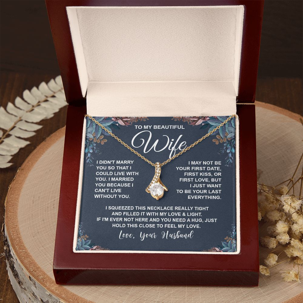 Wife Necklace Gifts From Husband, For Wife From Husband, Soulmate Gifts From Husband, Necklaces For Wife From Husband To My Wife Necklace Message Card and Necklace Gift Box Gift Box Styles on Birthday, Wedding, Anniversary, Valentine Allruing Necklace