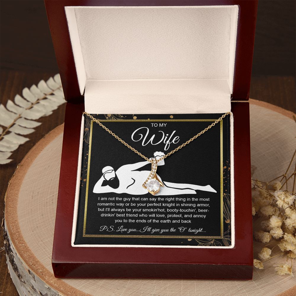 To My Wife Necklace For Women, Funny Gifts For Girlfriend,Valentine Christmas Presents For Girlfriend, Best Birthday Meaningful Gift Ideas For Wife, Women Romantic Jewelry For Her Wedding Message Card and Gift Box Styles Allruing Necklace