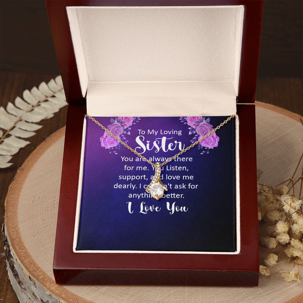 Couples Gifts, Loving Sister Necklace Gifts From Husband, Wedding Anniversary Jewelry For Wife From Husband, Wife Birthday From Husband, To My Unbiological Sister Message Card and Gift Box styles On Birthday, Christmas, Anniversary  Allruing Necklace