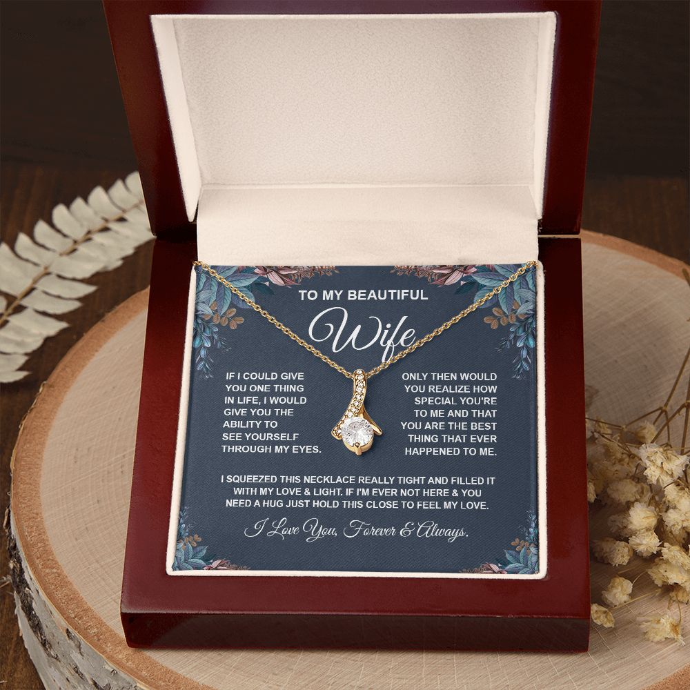 Wife Necklace Gift From Husband, For Soulmate From Husband, Wife Gifts From Husband, Necklaces For Wife From Husband To My Soulmate Necklace Message Card and Necklace Gift Box Gift Box Styles on Birthday, Wedding, Anniversary, Valentine Allruing Necklace