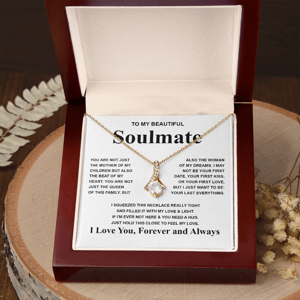 Gifts For Soulmate Birthday Gifts From Husband Necklace Valentines Days, Necklace for Future Soulmate, Valentine Necklace Jewelry for Wife Necklace Gifts from Husband - Soulmate Gift Necklace with Message Card and Gift Box Allruing Necklace