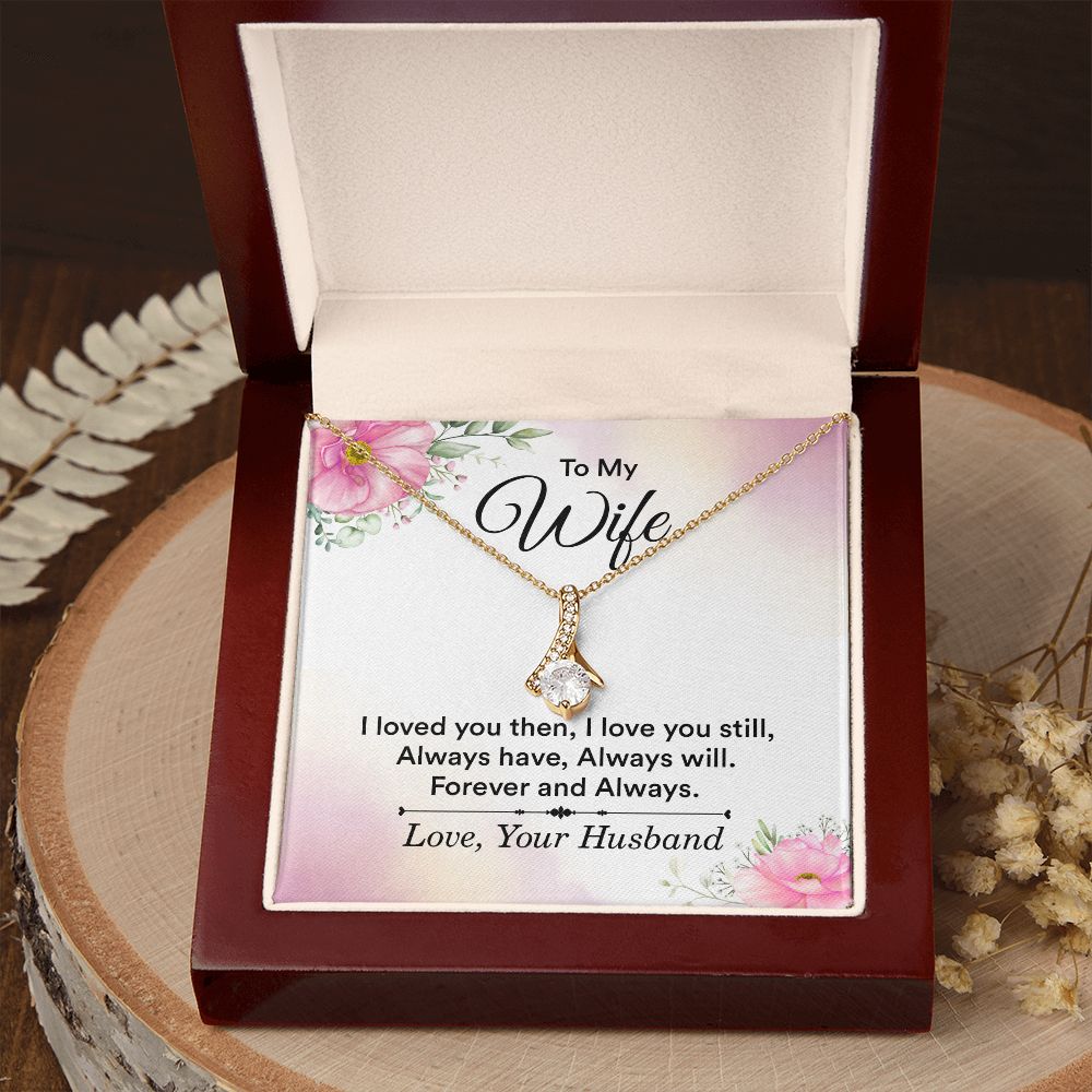 To My Wife Necklace, Wife Necklace, Wife Gift, WIfe Gift From Husband, Happy Anniversary, Meaningful Necklace Message Card and Gift Box Styles on Birthday, Christmas, Anniversary Allruing Necklace