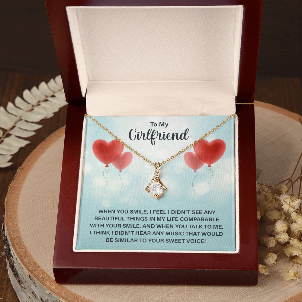 Love Knot Necklace To My Girlfriend Gifts From Boyfriend, Girlfriend Jewelry, Girlfriend Birthday Anniversary For Girlfriend Gift, Necklace Message Card and Gift Box Styles on Birthday, Christmas, Anniversary Allruing Necklace
