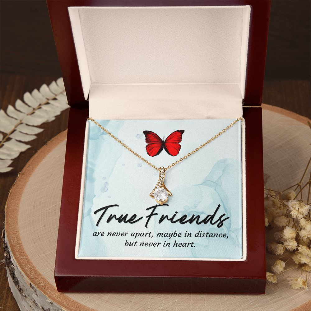 To My True Girlfriend Necklace, Brother to Sister, Birthday For Sister from Brother, Love Knot Meaningful Necklace Message Card and Gift Box Styles on Birthday, Christmas, Anniversary Allruing Necklace