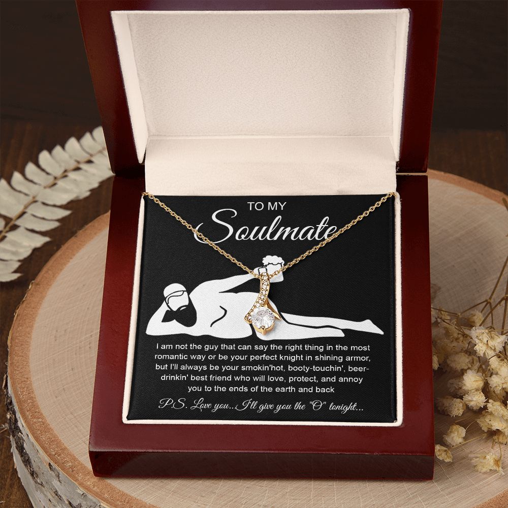To My Soulmate Necklace For Women, Funny Gifts For Girlfriend,Valentine Christmas Presents For Girlfriend, Best Birthday Meaningful Gift Ideas For Wife, Women Romantic Jewelry For Her Anniversary Message Card and Gift Box Styles Allruing Necklace