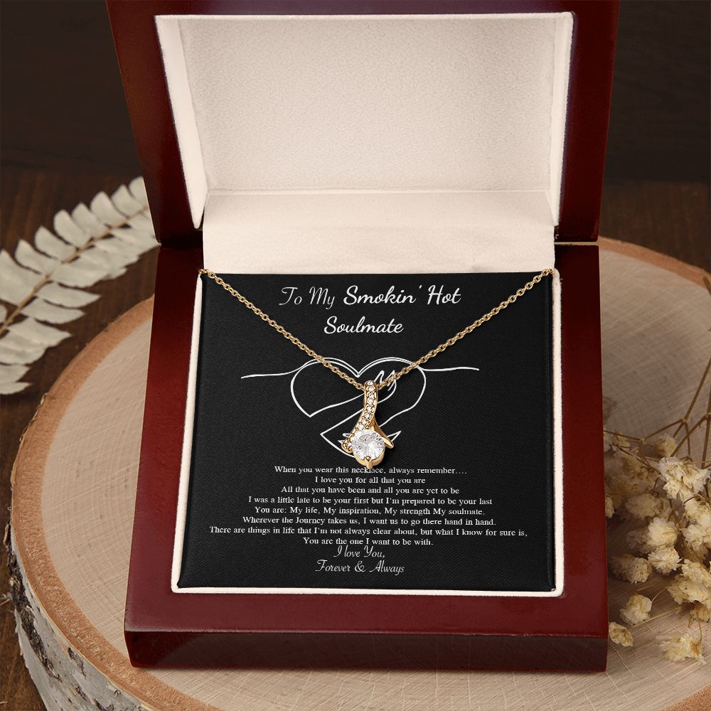 Couples Gifts Necklace To My Hot Soulmate Necklace, Necklace Gifts For Wife From Husband Jewelry Romantic Gifts For My Wife Necklace Custom Name Message Card and Gift Box Styles on Birthday, Christmas, Wedding, Anniversary, Valentine Allruing Necklace