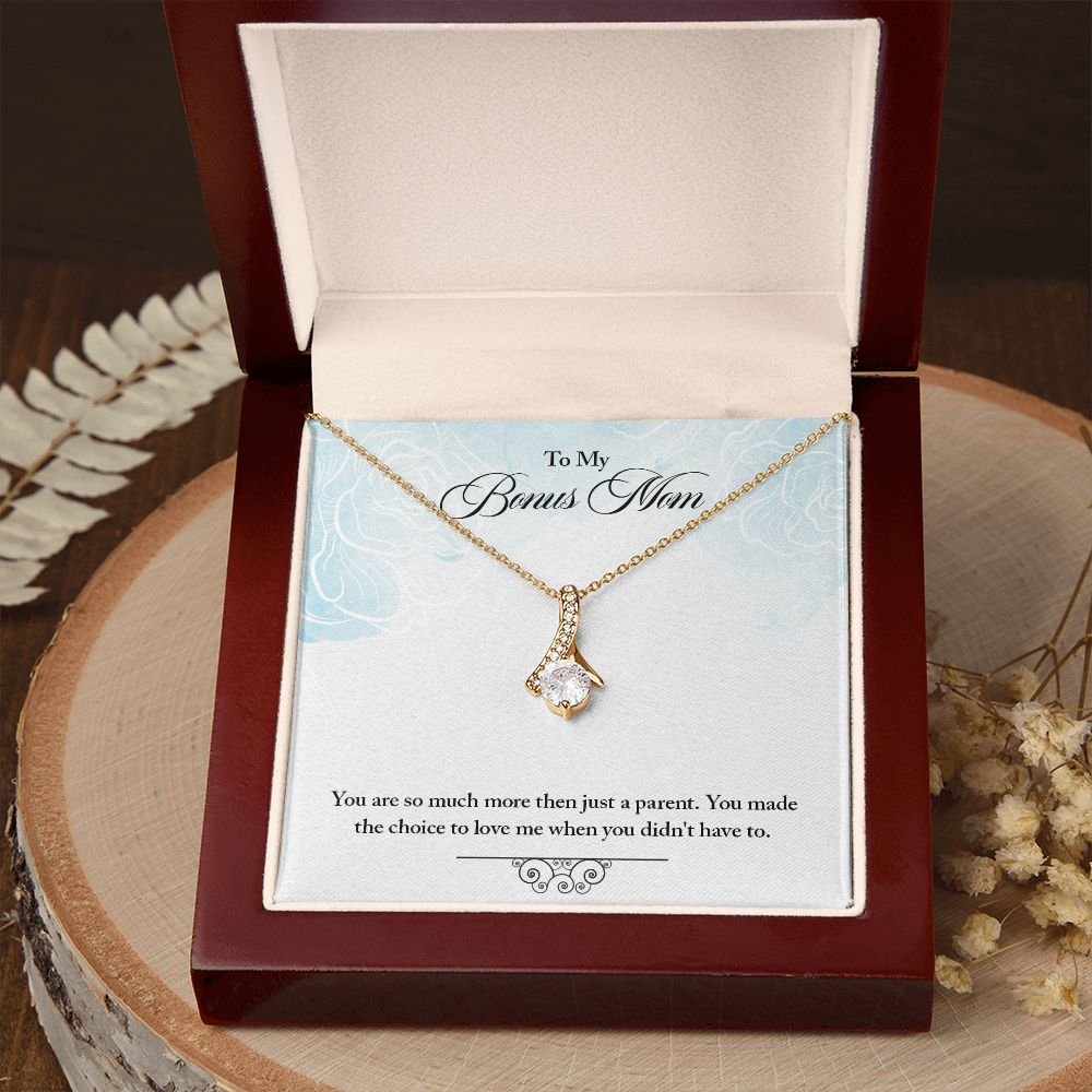 My Bonus Mom Necklace, Dear Mom, Mother's Day Necklace, Gift for Mom from Daughter, Son, Amazing Mom, Perfect Mother Mother's Day Gift, Love Knot Necklace Message Card and Gift Box Styles on Birthday, Christmas, Anniversary  Allruing Necklace